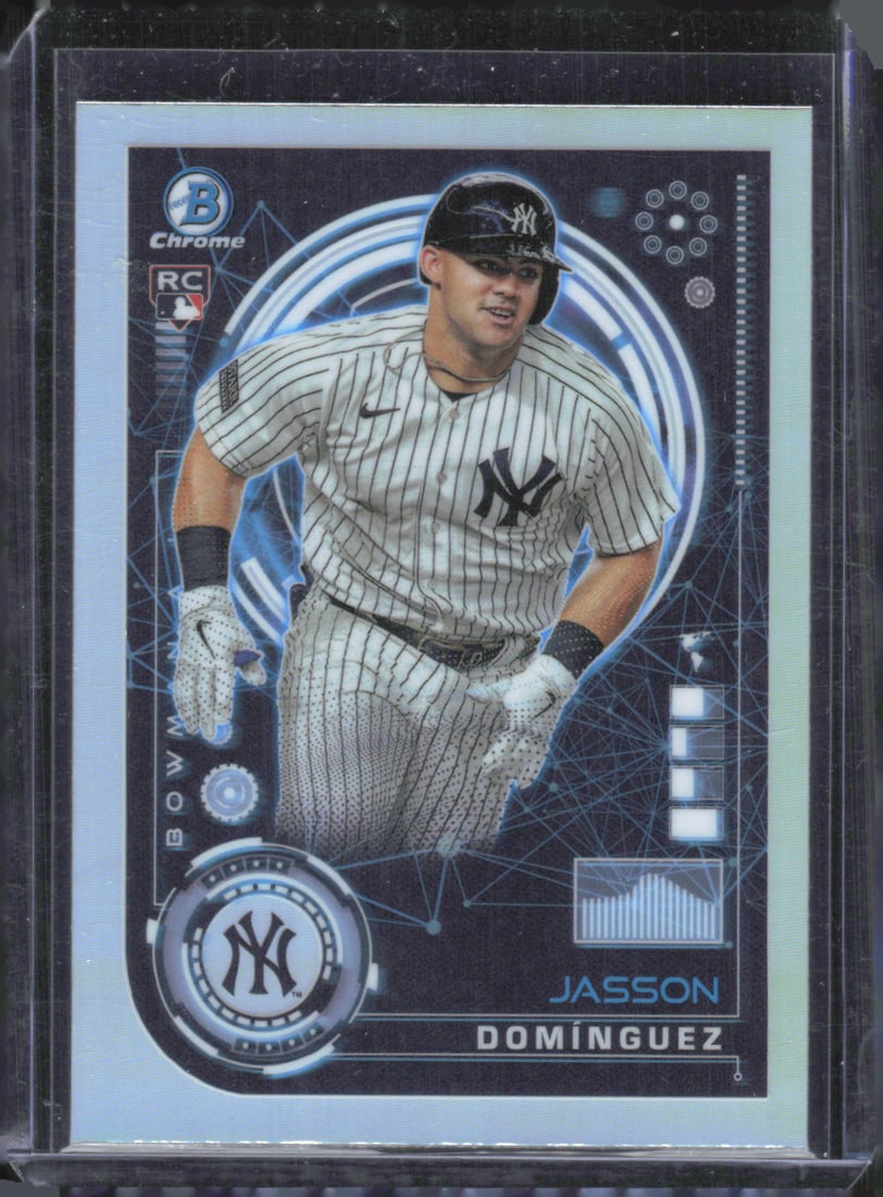 Jasson Dominguez AI Refractor RC 2024 Bowman Chrome #BAI-8: Jasson Dominguez AI Refractor RC 2024 Bowman Chrome #BAI-8