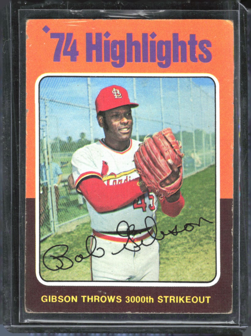 Bob Gibson 1975 Topps '74 Highlights #3 (1 of 2)