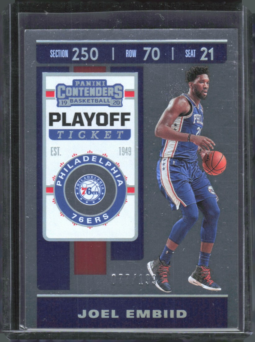 Joel Embiid Playoff Ticket /199 2019-20 Contenders #45 (1 of 2)