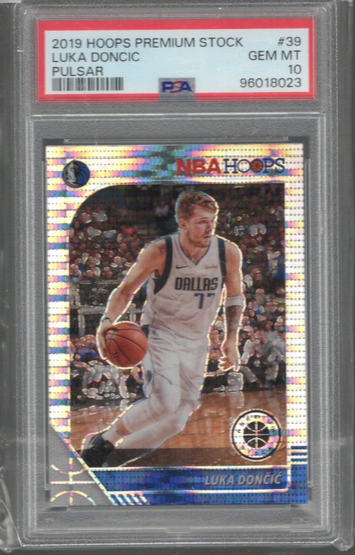 Luka Doncic Pulsar Prizm 2019-20 NBA Hoops Premium Stock #39 PSA 10: Luka Doncic Pulsar Prizm 2019-20 NBA Hoops Premium Stock #39 PSA 10