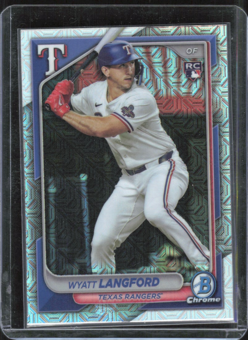 Wyatt Langford Mega Box Mojo RC 2024 Bowman Chrome #71: Wyatt Langford Mega Box Mojo RC 2024 Bowman Chrome #71