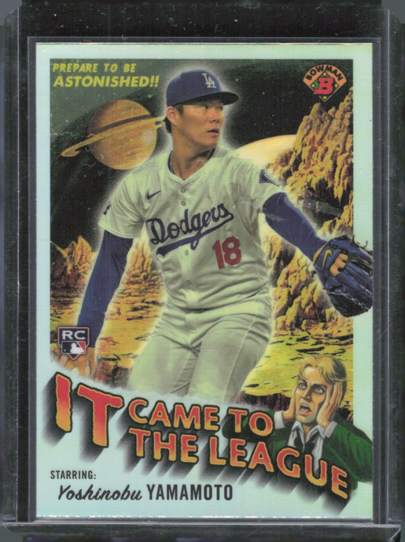 Yoshinobu Yamamoto It Came to The League RC 2024 Bowman Chrome #IT-6: Yoshinobu Yamamoto It Came to The League RC 2024 Bowman Chrome #IT-6