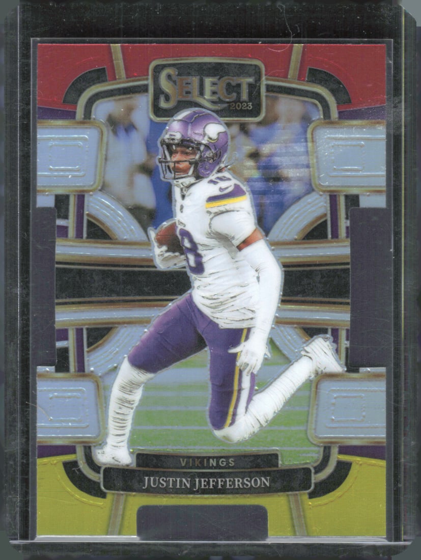 Justin Jefferson Red/Yellow Prizm Die Cut 2023 Select #65 (1 of 2)