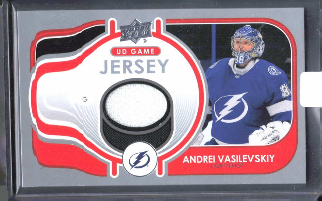 Andrei Vasilevskiy Game Used Jersey Patch 2021-22 Upper Deck #GJ-AV (1 of 2)