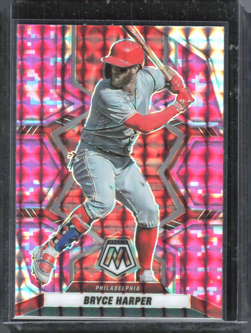 Bryce Harper Pink Prizm 2022 Panini Mosaic #152: Bryce Harper Pink Prizm 2022 Panini Mosaic #152