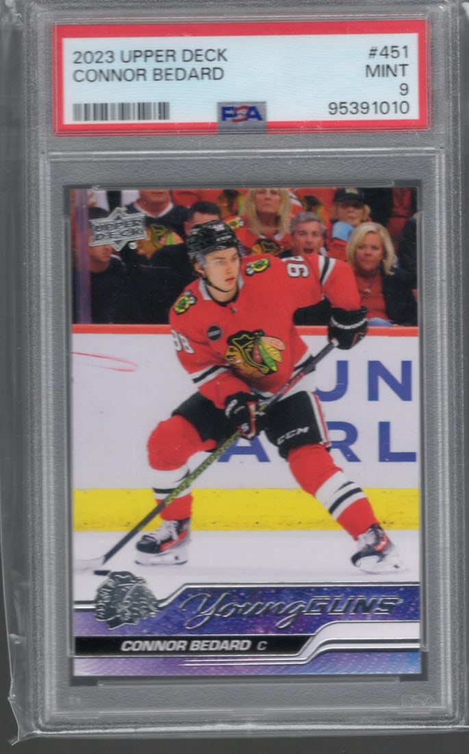 Connor Bedard Youngs Guns RC 2023-24 Upper Deck #451 PSA 9 (1 of 2)