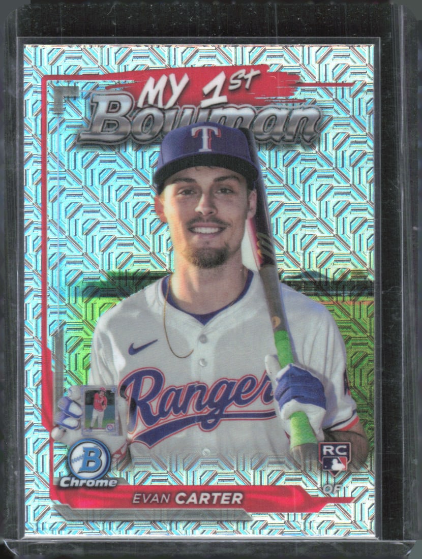 Evan Carter My 1st Bowman Mega Box Mojo RC 2024 Bowman Chrome #M1B-7 (1 of 2)