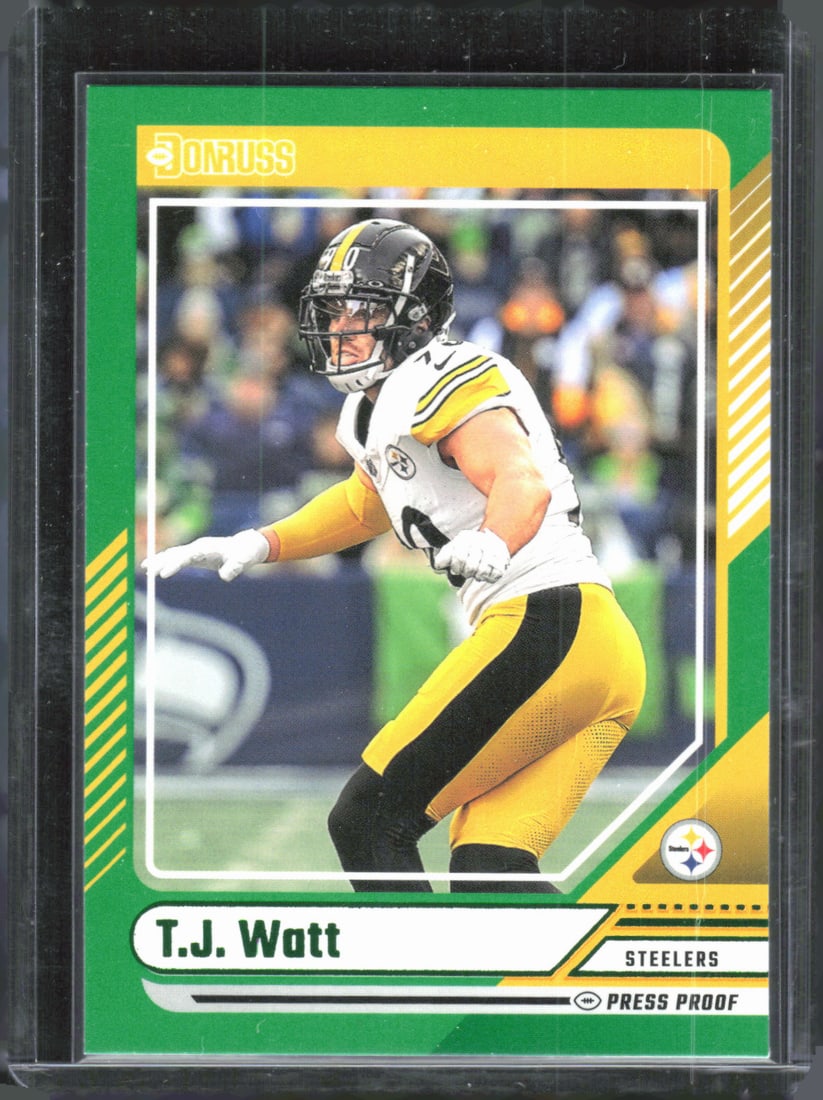Tj Watt Green Press Proof 2024 Panini Donruss #259 (1 of 2)