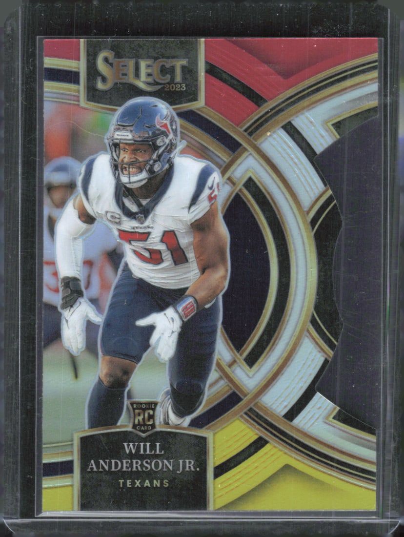 Will Anderson Jr. Red/Yellow Prizm Die Cut RC 2023 Panini Select #125 (1 of 2)