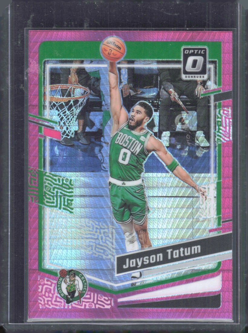 Jayson Tatum Pink Hyper Prizm 2023-24 Donruss Optic #140 (1 of 2)