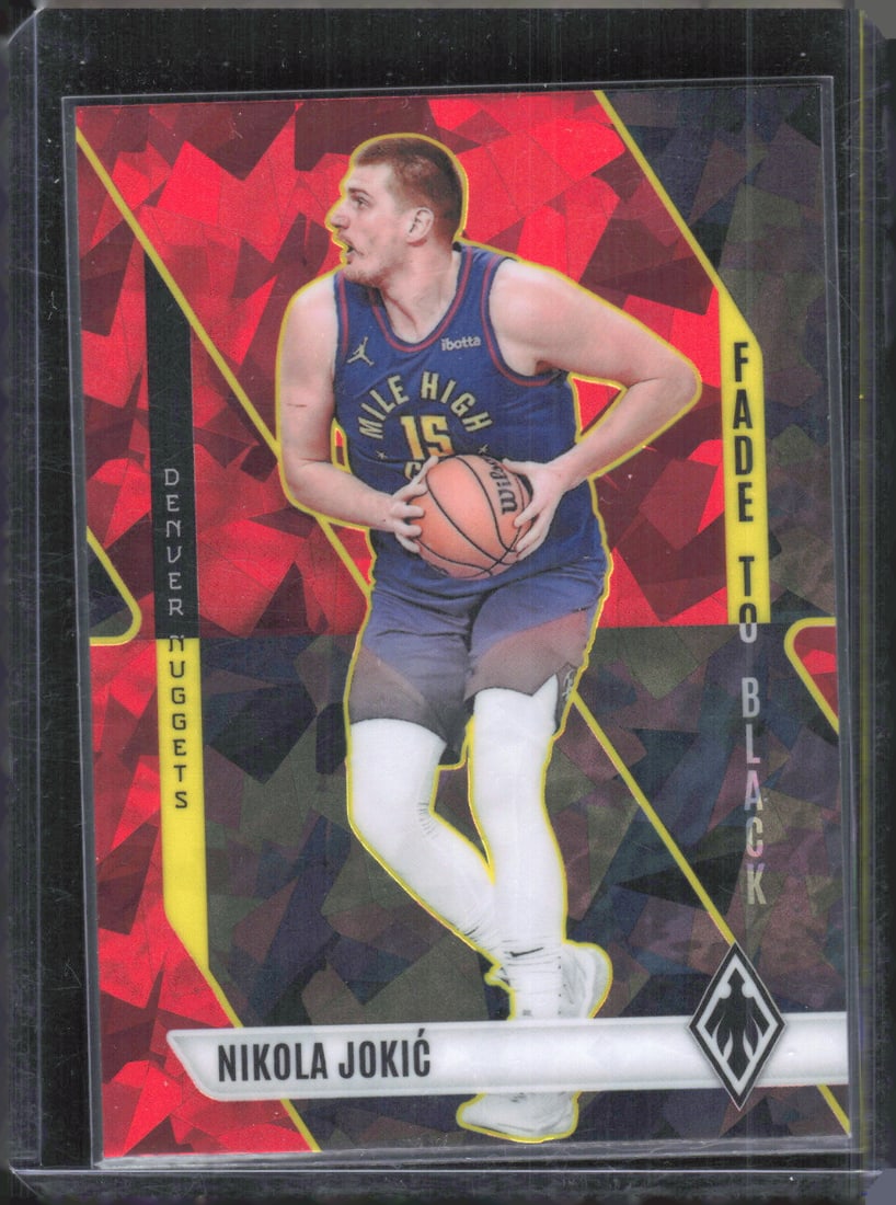 Nikola Jokic Red Cracked Ice Fade to Black 2023-24 Panini Phoenix #20: Nikola Jokic Red Cracked Ice Fade to Black 2023-24 Panini Phoenix #20
