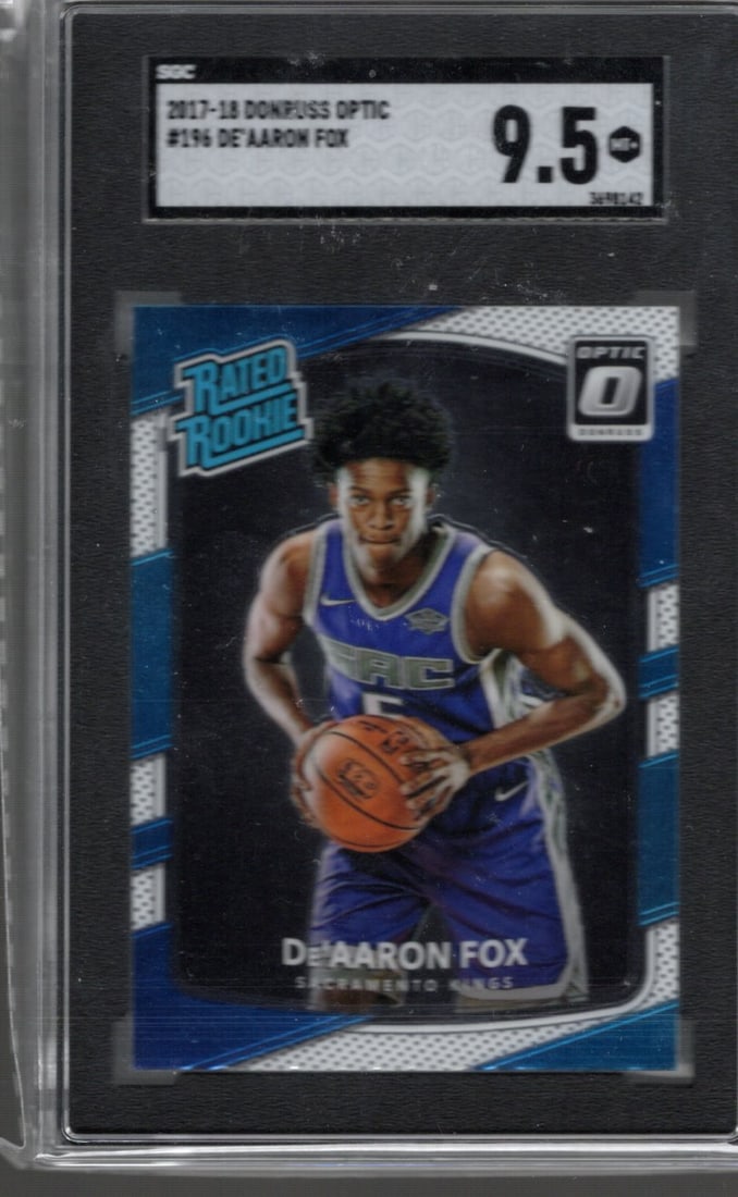 De'Aaron Fox RC 2017-18 Donruss Optic #196 SGC 9.5 (1 of 2)