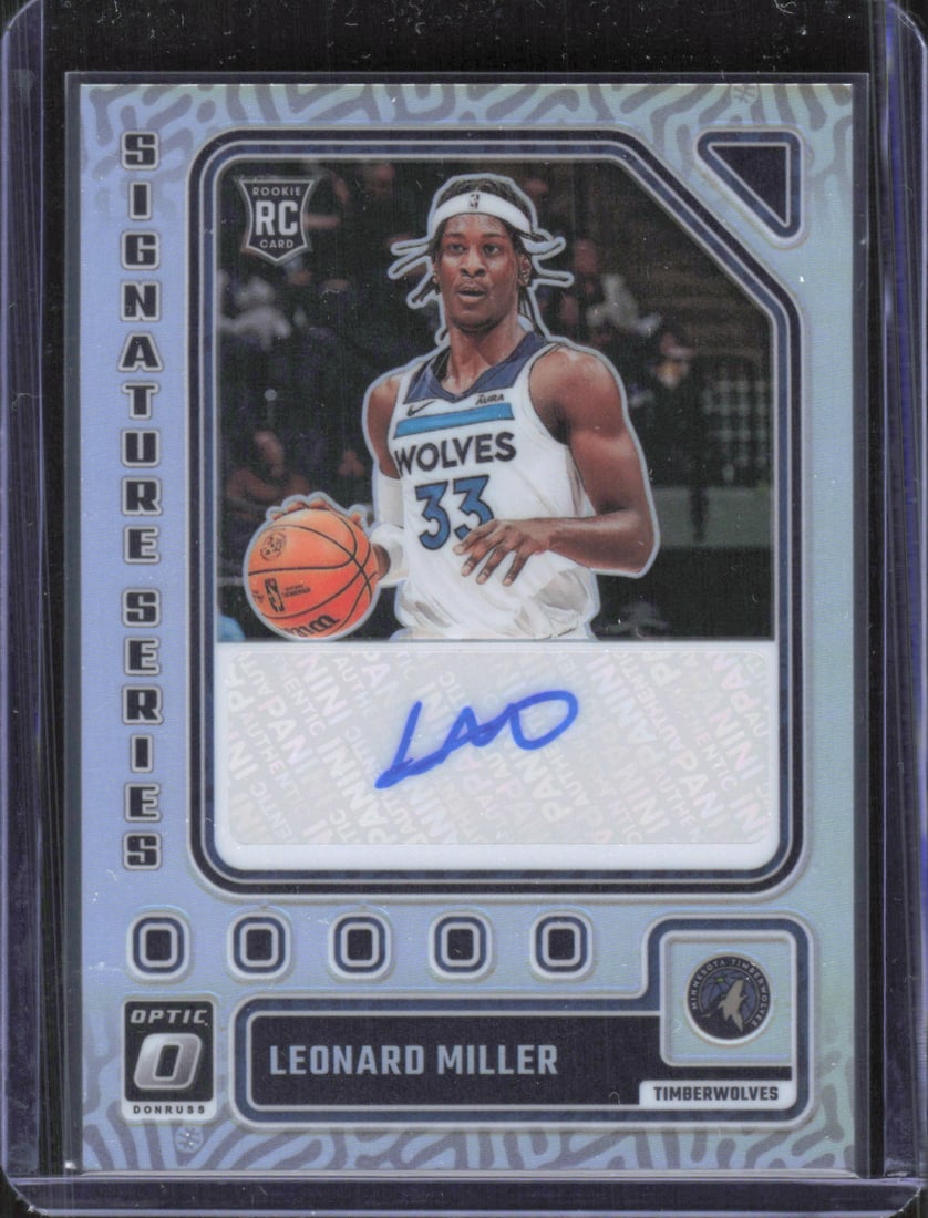 Leonard Miller Signature Series Silver Holo Prizm 2023-24 Donruss Optic #SS-MIL (1 of 2)
