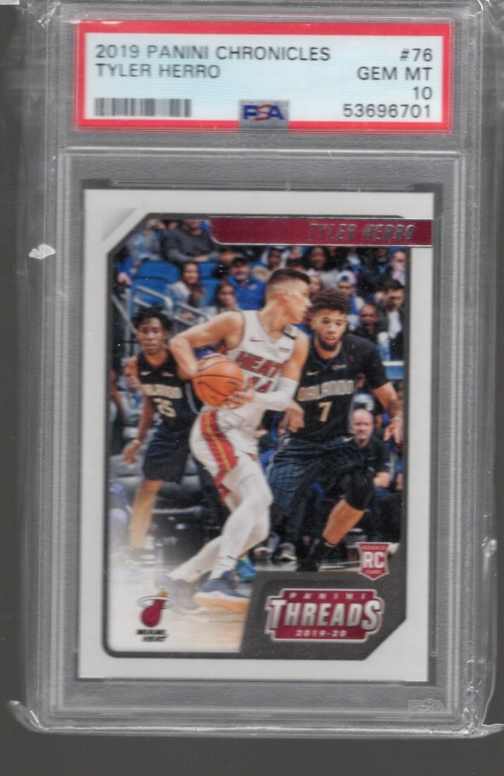 Tyler Herro RC 2019-20 Panini Chronicles Threads #76 PSA 10 (1 of 2)