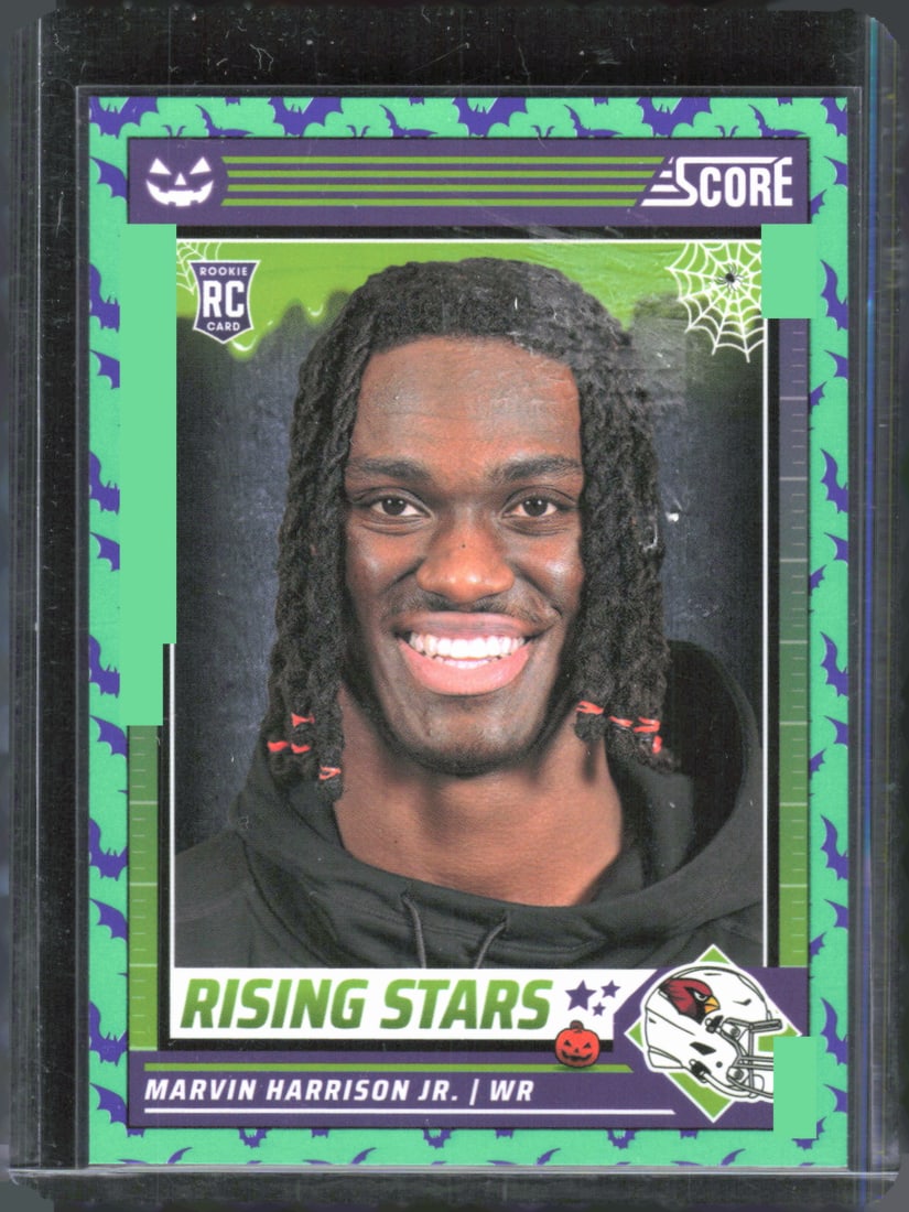 Marvin Harrison, Jr. Rookie Card Green Bats 2024 Panini Score-A-Treat #38 (1 of 2)