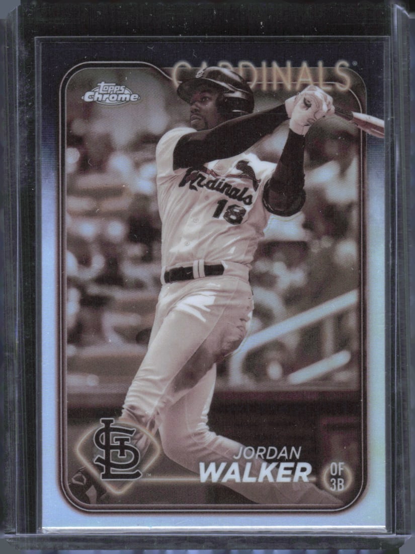 Jordan Walker Sepia Refractor 2024 Topps Chrome #212: Jordan Walker Sepia Refractor 2024 Topps Chrome #212