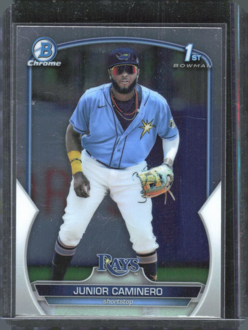 Junior Caminero 1st Bowman 2023 Bowman Chrome #BCP-61: Junior Caminero 1st Bowman 2023 Bowman Chrome #BCP-61