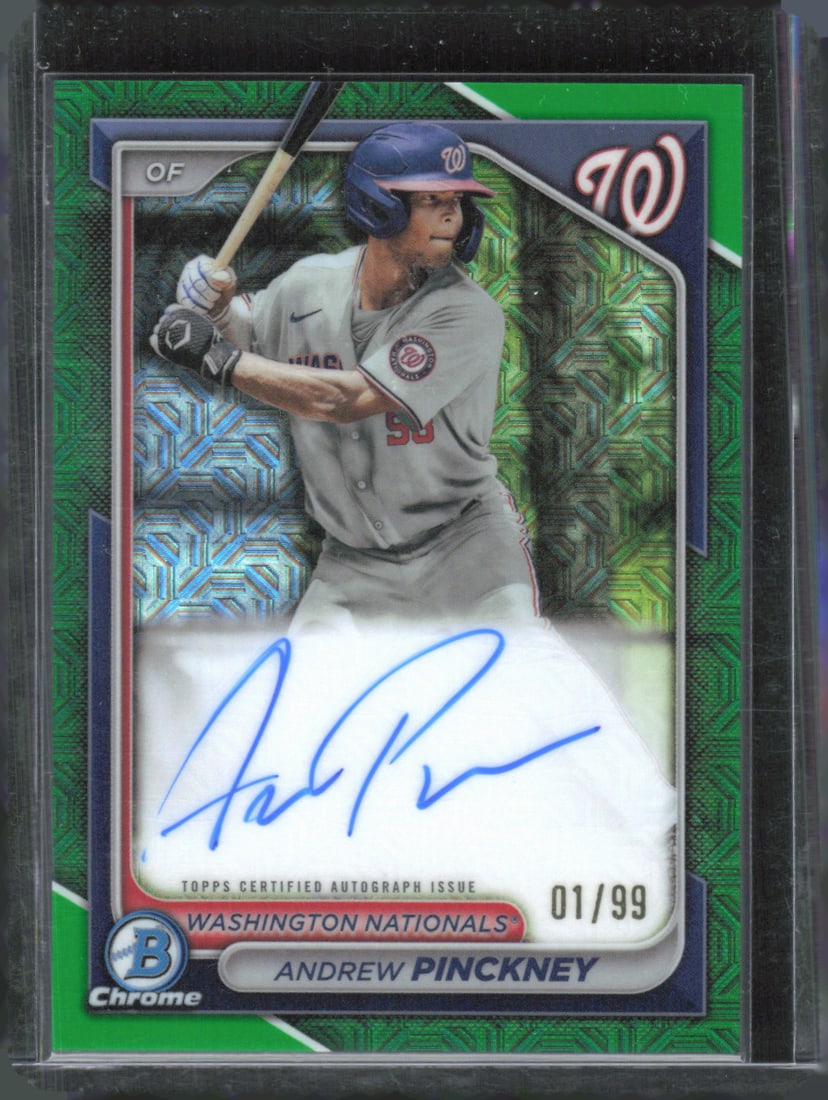 Andrew Pinckney #01/99 Green Mojo Refractor Autograph 2024 Bowman Chrome Prospects #BMA-AP (1 of 2)