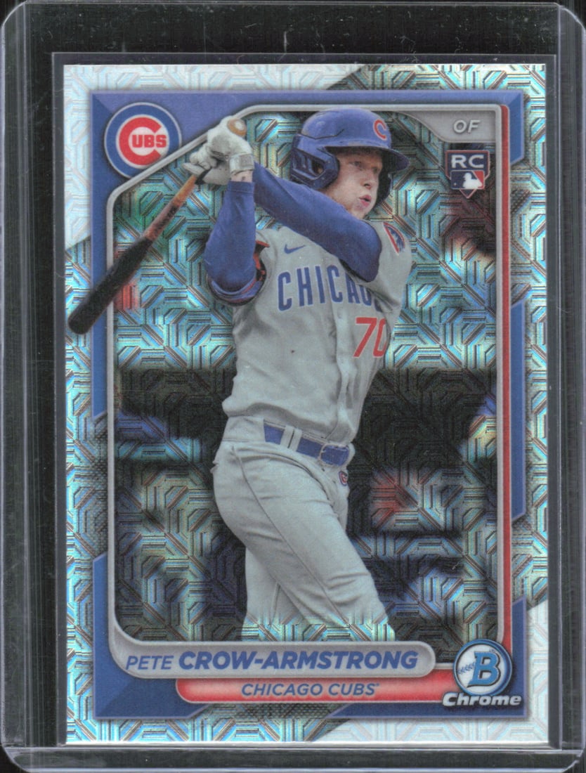 Pete Crow-Armstrong Rookie Card Mojo Refractor 2024 Bowman Chrome #85: Pete Crow-Armstrong Rookie Card Mojo Refractor 2024 Bowman Chrome #85