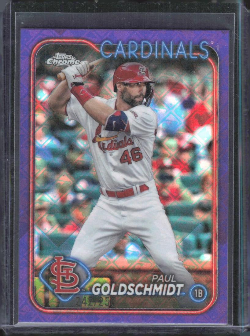 Paul Goldschmidt Purple Logofractor /250 2024 Topps Chrome #90: Paul Goldschmidt Purple Logofractor /250 2024 Topps Chrome #90