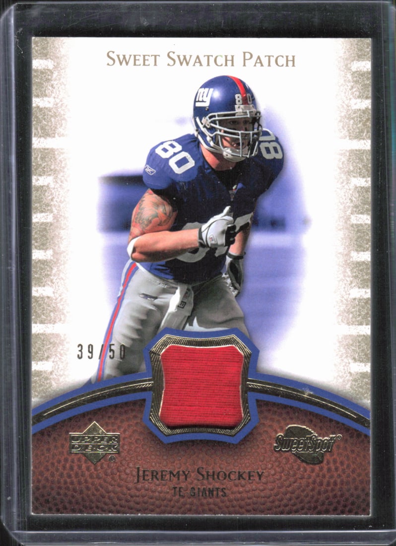 Jeremy Shockey Game-Used Patch /50 2007 Upper Deck NFL Sweet Spot #SS-JS (1 of 1)