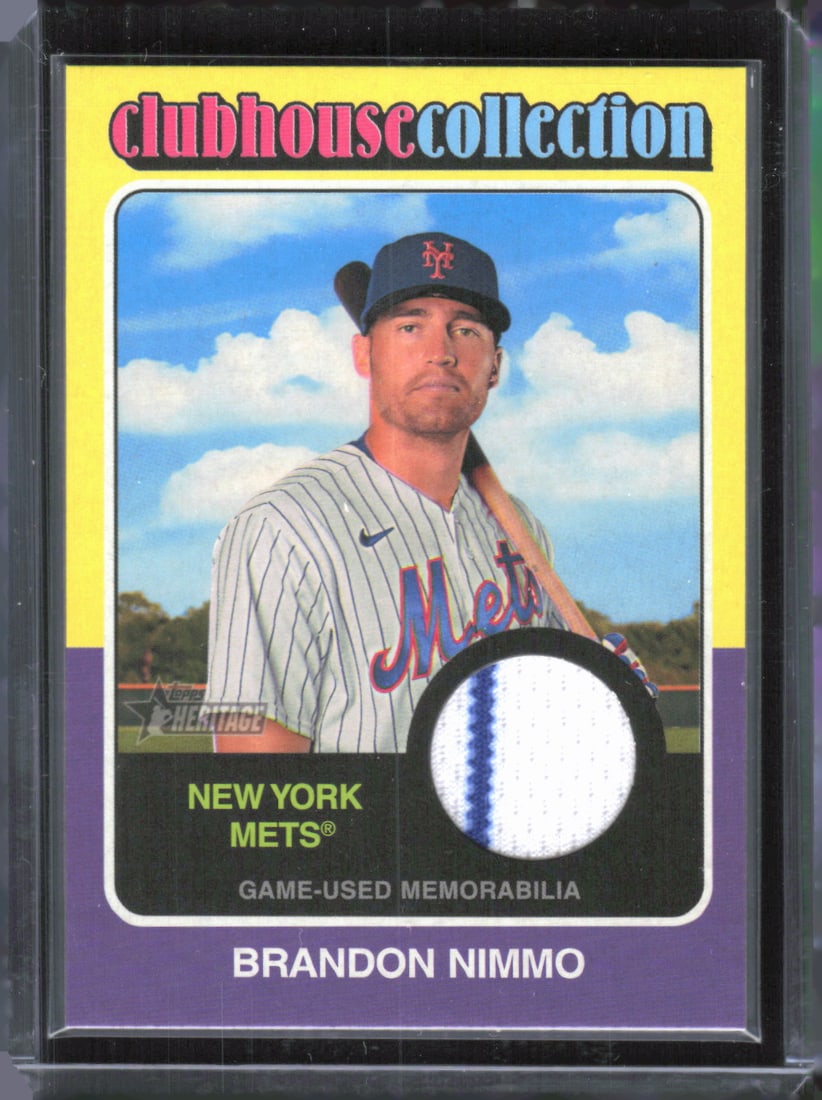 Brandon Nimmo Game Used Memorabilia Clubhouse Collection Relic Card 2024 Topps Heritage #CCR-BN (1 of 2)