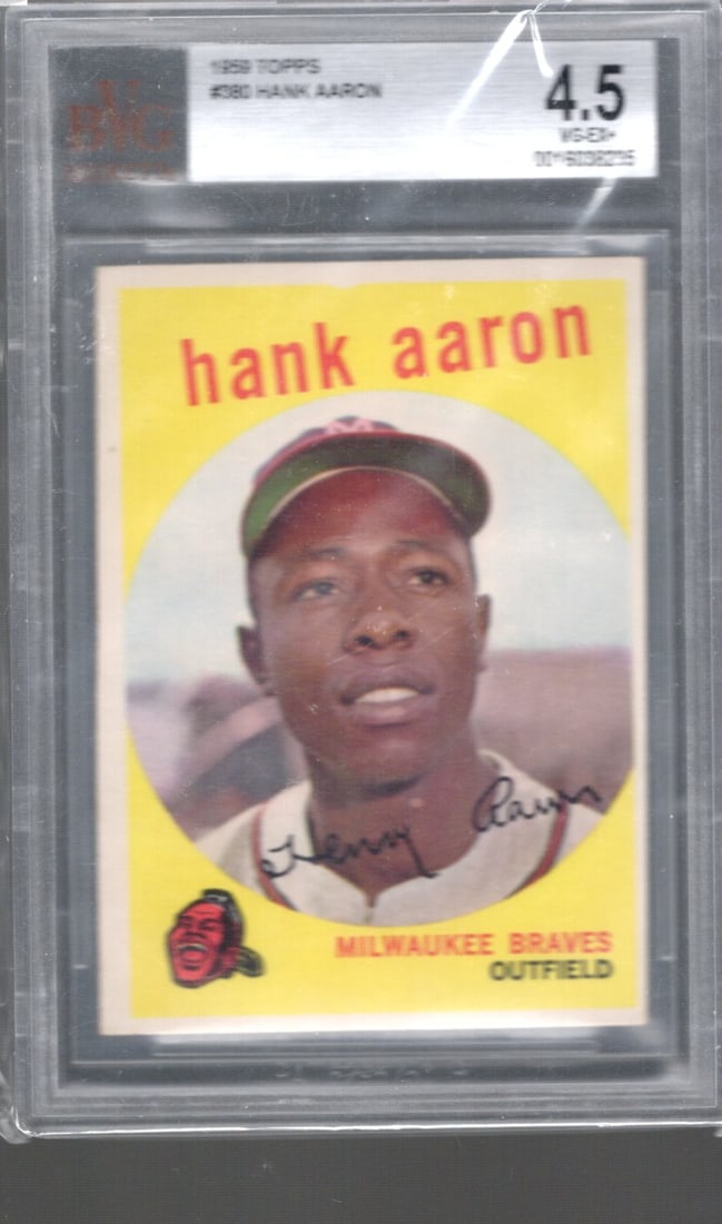Hank Aaron 1959 Topps #380 BVG 4.5 VG-EX+ (1 of 2)