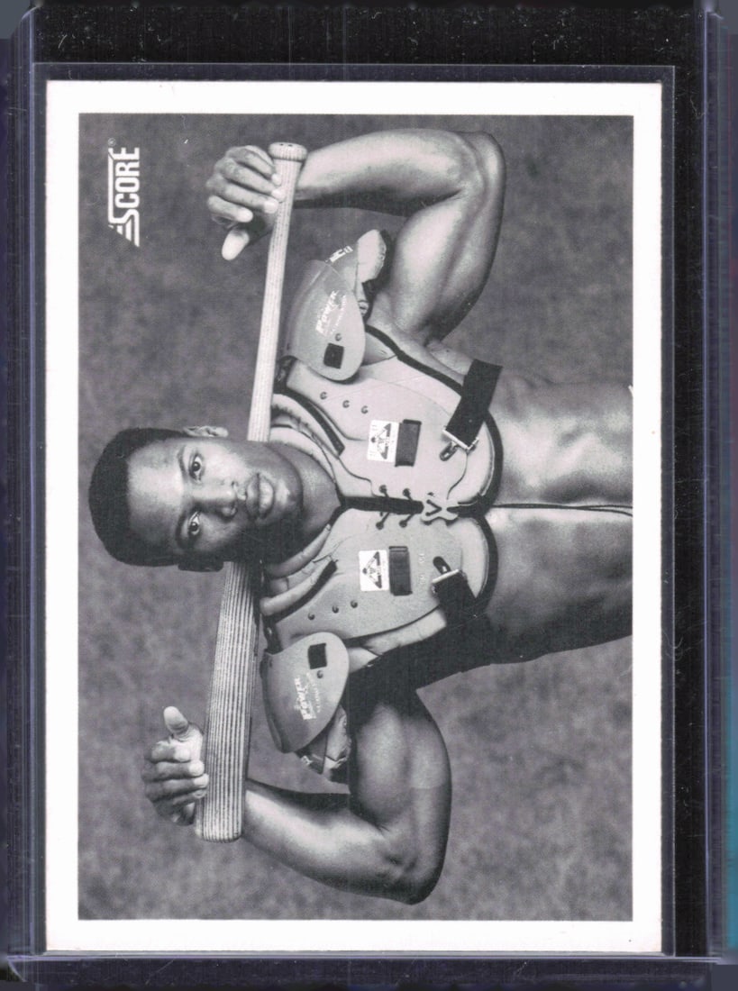 Bo Jackson Two Sports Shoulder Pads Baseball Bat Card 1990 Score #697 (1 of 2)