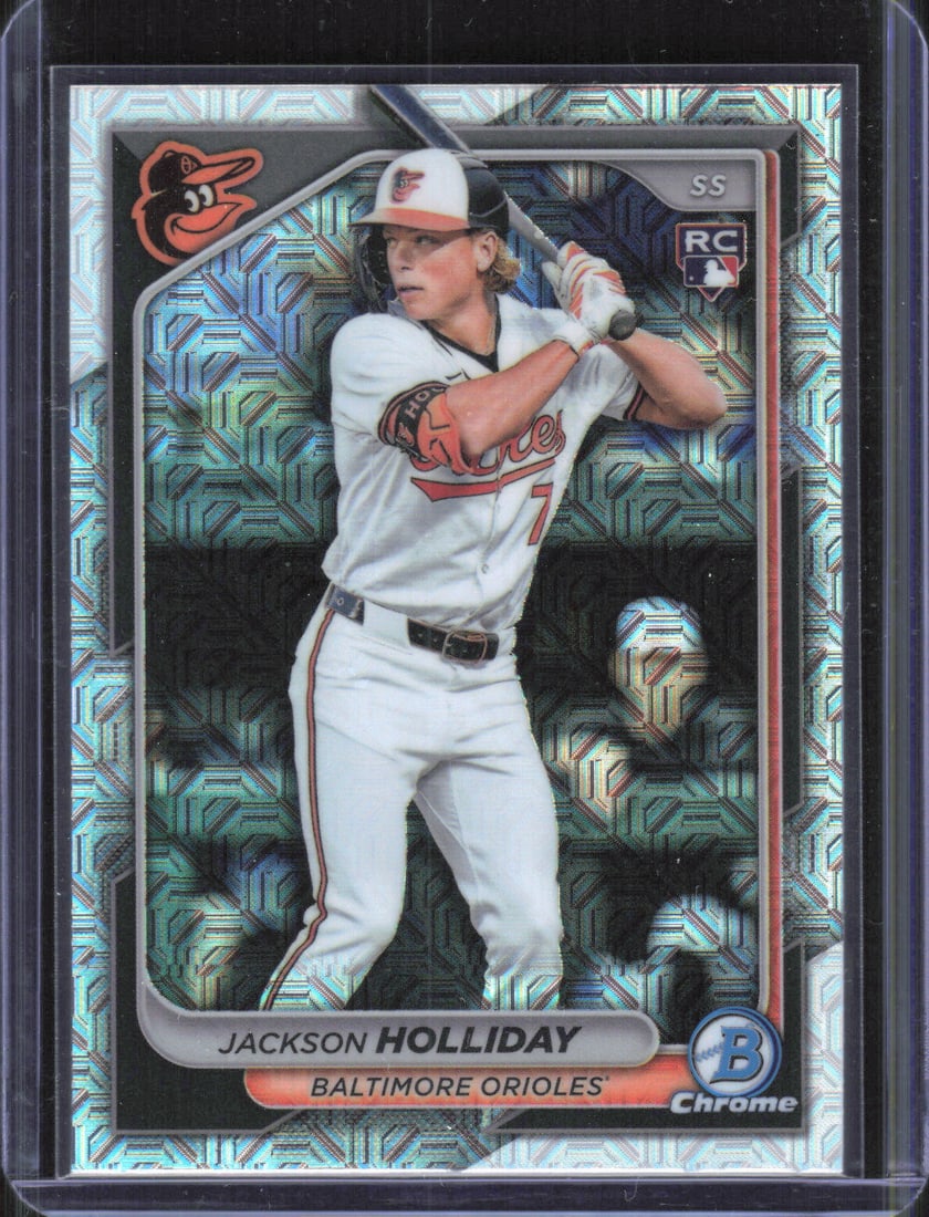 2024 Bowman Chrome #26 Jackson Holliday Mojo Refractor RC (1 of 2)