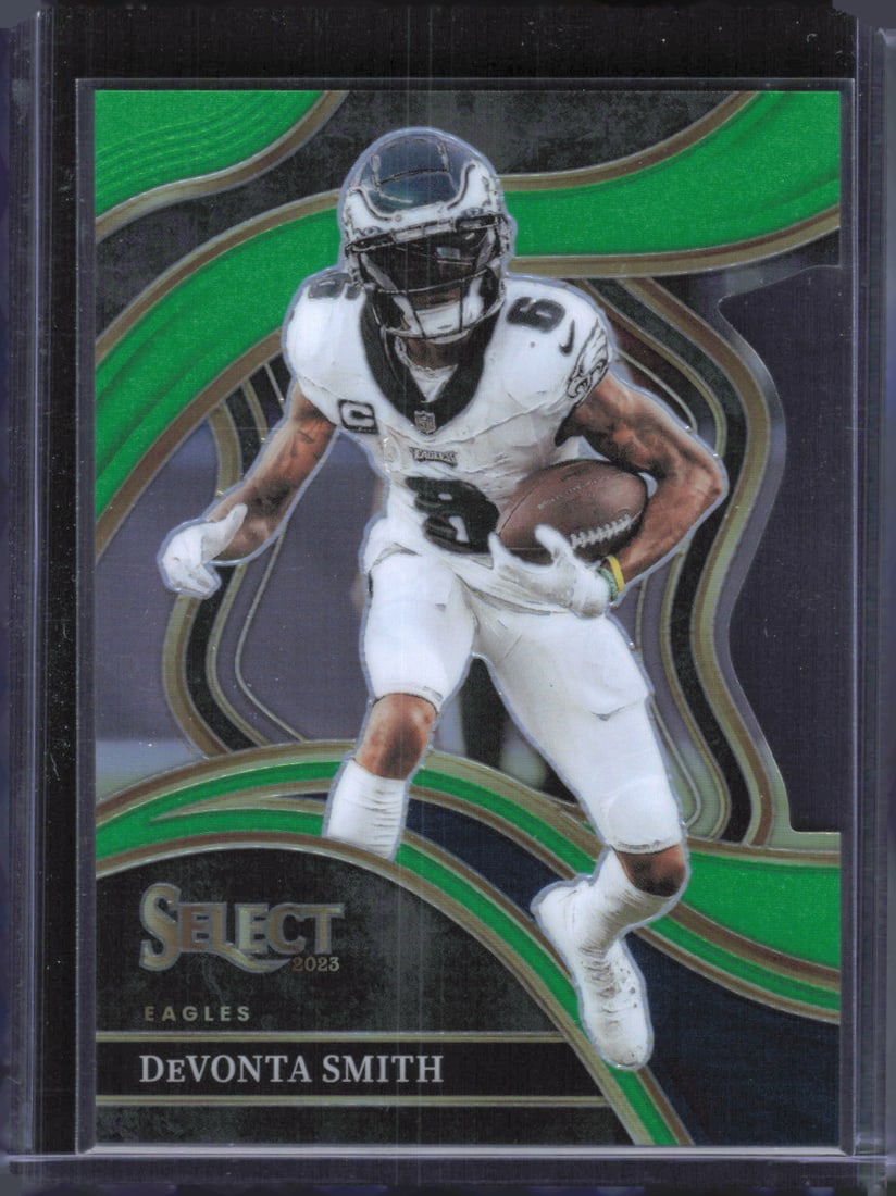 2023 Panini Select #272 DeVonta Smith Neon Green Prizms Die Cuts #/499 (1 of 2)