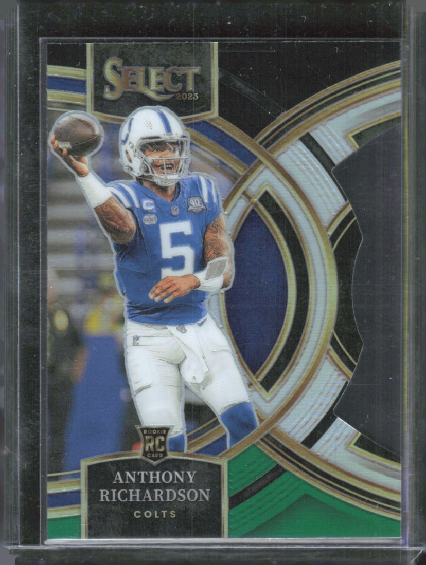 2023 Panini Select #117 Anthony Richardson Black and Green Prizms Die Cuts: 2023 Panini Select #117 Anthony Richardson Black and Green Prizms Die Cuts