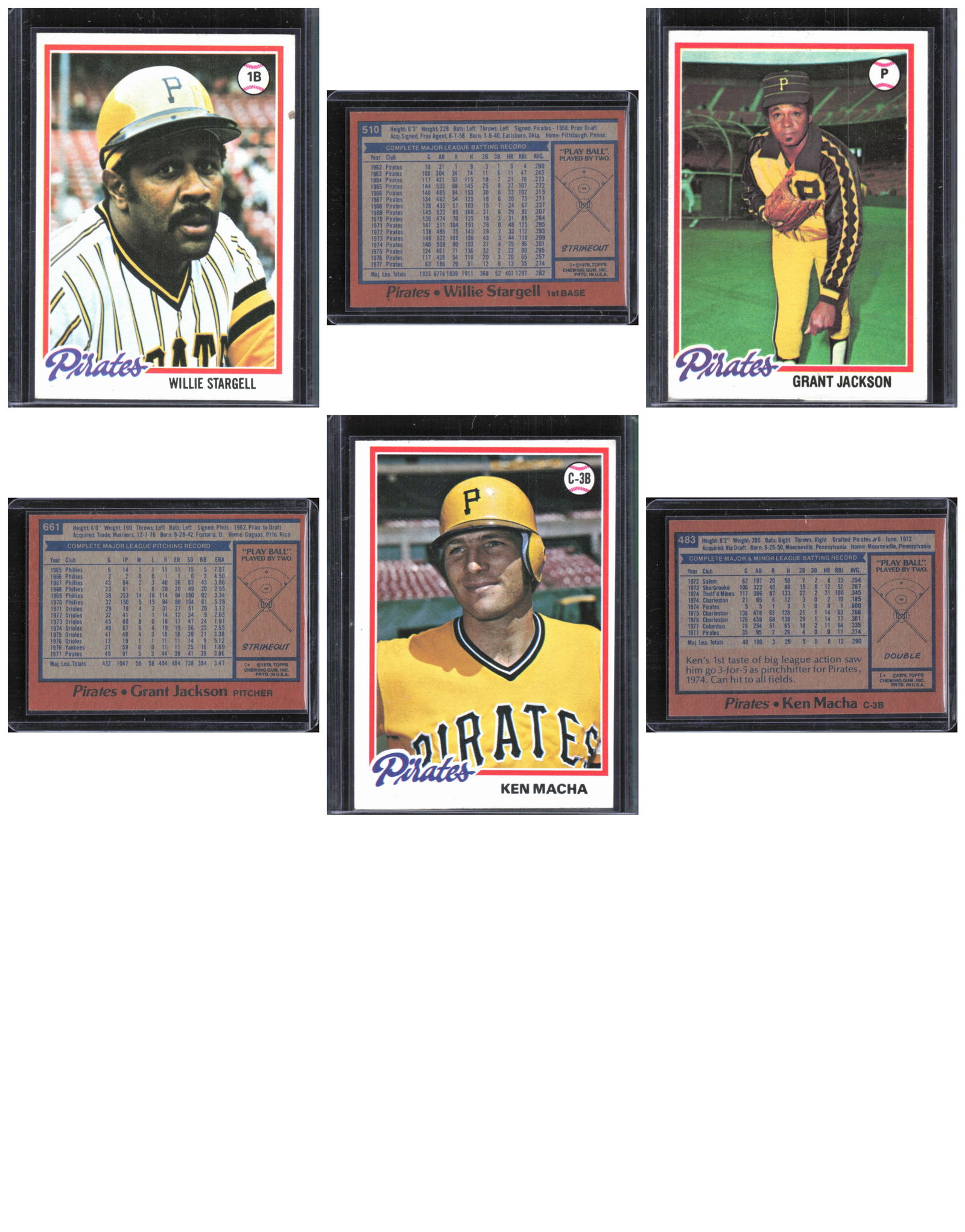 3 - Vintage 1970's Topps Pittsburgh Pirates Baseball Cards - Willie Stargell (1 of 1)