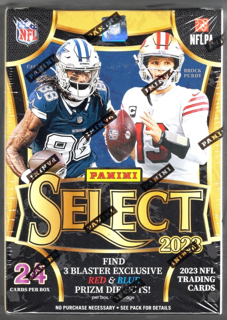 2023-24 Panini Select Football Blaster Box - Red/Blue Die Cut Prizms - 1 Silver Prizm Die Cut Per: 2023-24 Panini Select Football Blaster Box - Red/Blue Die Cut Prizms - 1 Silver Prizm Die Cut Per Box
