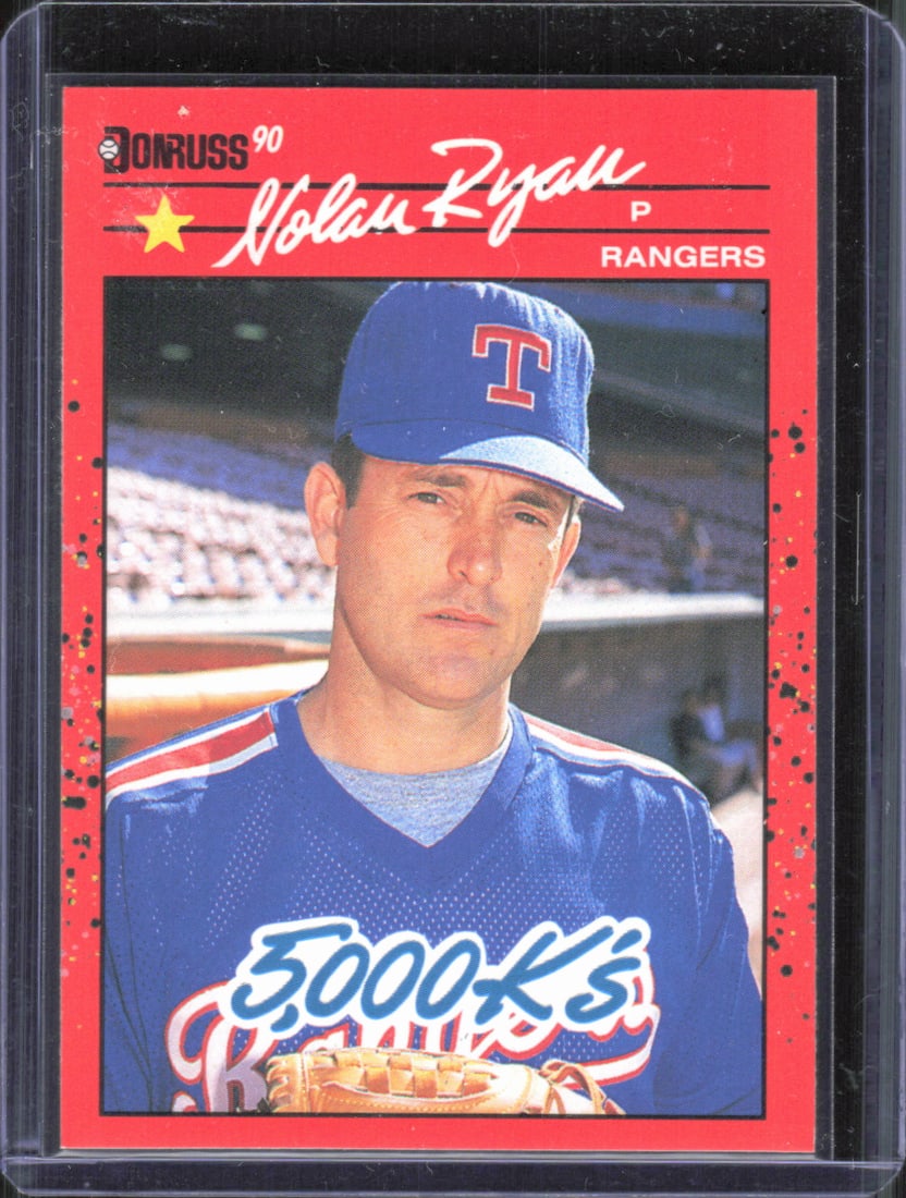 1990 Donruss #665 Nolan Ryan 5000K Pack border 1989 LEAF INC on back ERR #665 5000K front King of (1 of 2)
