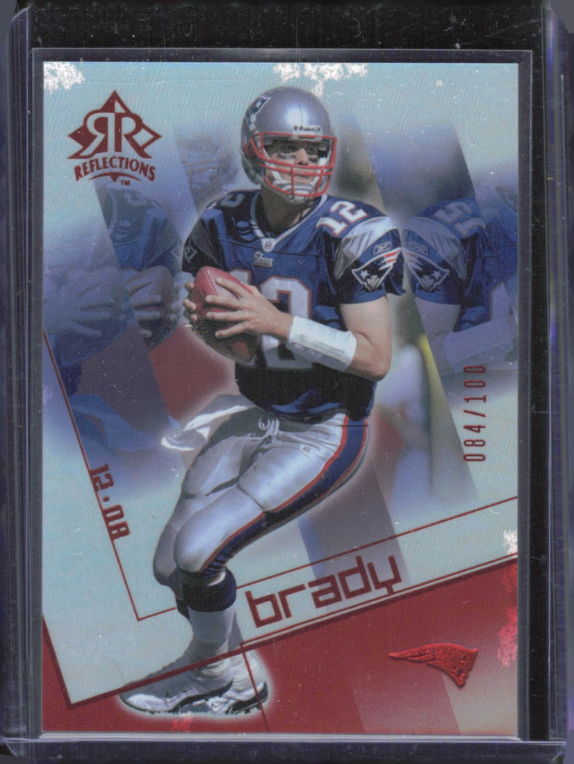 2004 Upper Deck Reflections #58 Tom Brady Red #/100 (1 of 2)