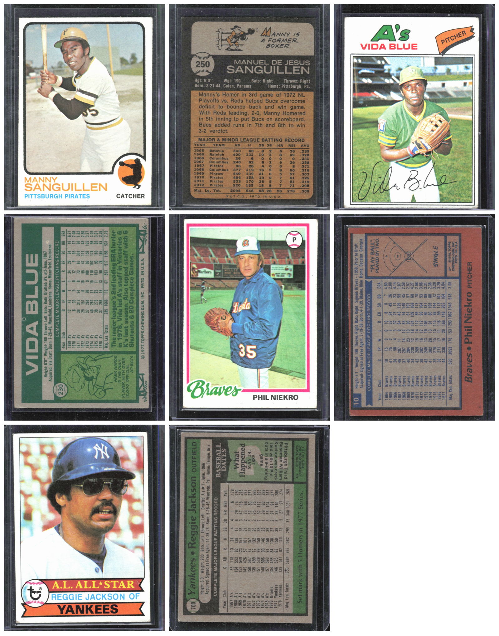 4 1960's & 70s Vintage Topps Baseball Cards of Stars & Hall of Famer: Reggie Jackson (1 of 1)