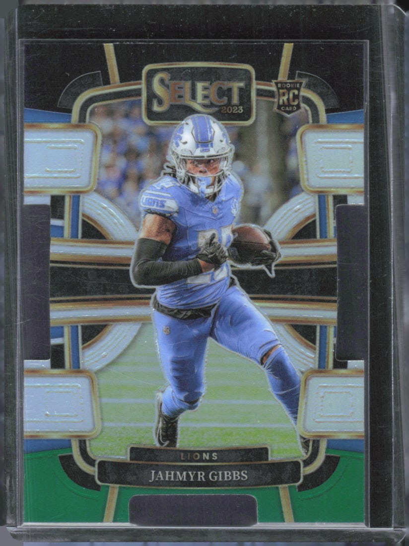 Jahmyr Gibbs Rookie Card Black & Green Prizm Die Cut 2023-24 Panini Select (1 of 2)