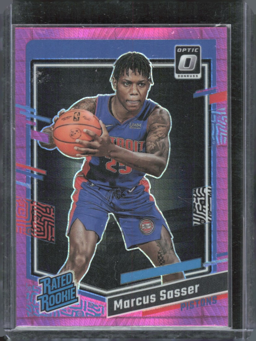 2023-24 Donruss Optic #242 Marcus Sasser Pink Pulsar: 2023-24 Donruss Optic #242 Marcus Sasser Pink Pulsar