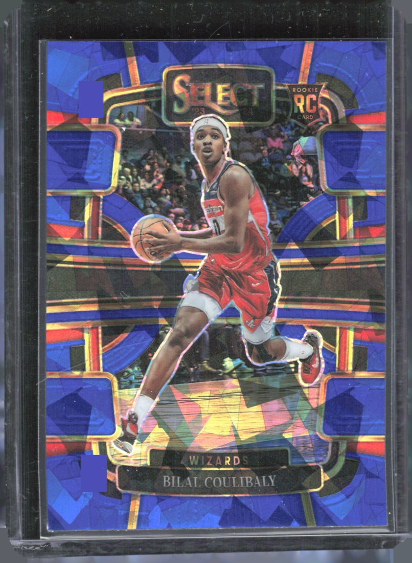 Bilal Coulibaly Blue Cracked Ice RC 2023-24 Panini Select #97: Bilal Coulibaly Blue Cracked Ice RC 2023-24 Panini Select #97