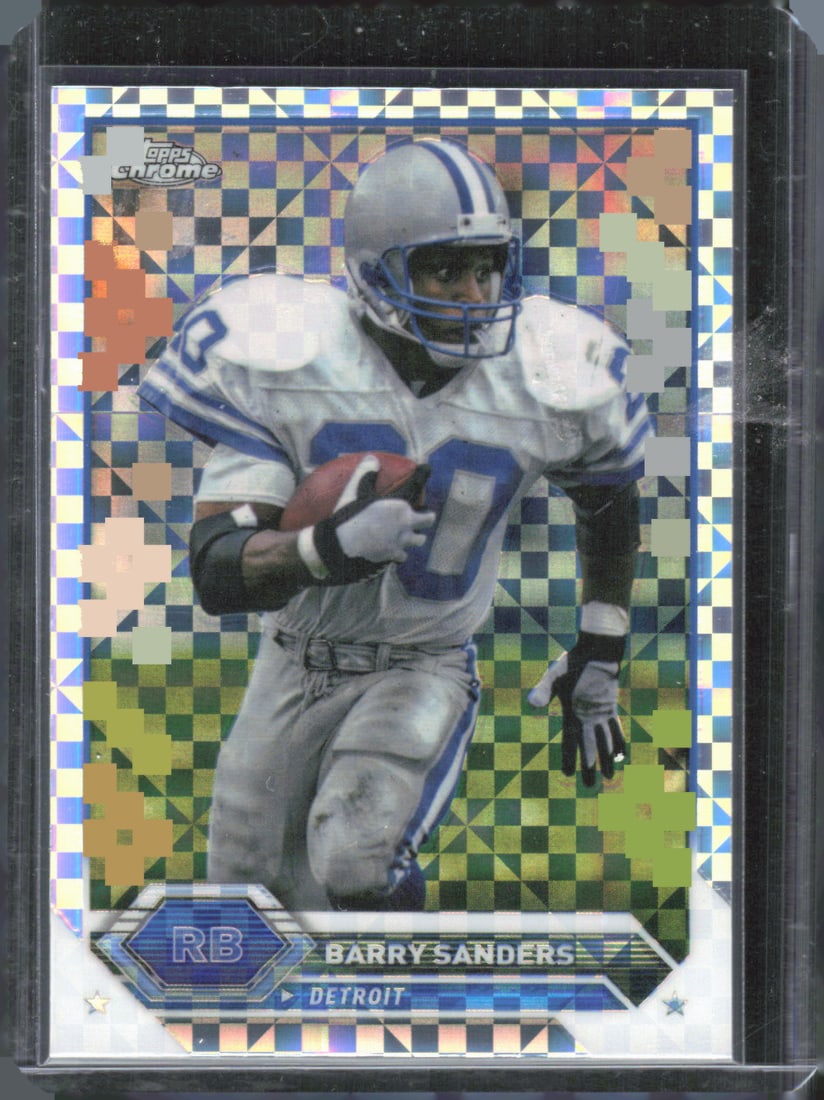 Barry Sanders Topps Chrome Xfractor 2023 Topps Composite #9: Barry Sanders Topps Chrome Xfractor 2023 Topps Composite #9