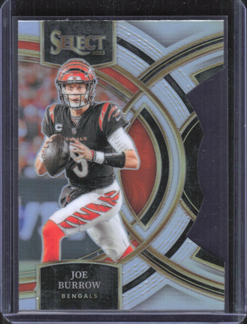 2023 Panini Select #165 Joe Burrow Silver Prizms Die Cut: 2023 Panini Select #165 Joe Burrow Silver Prizms Die Cut