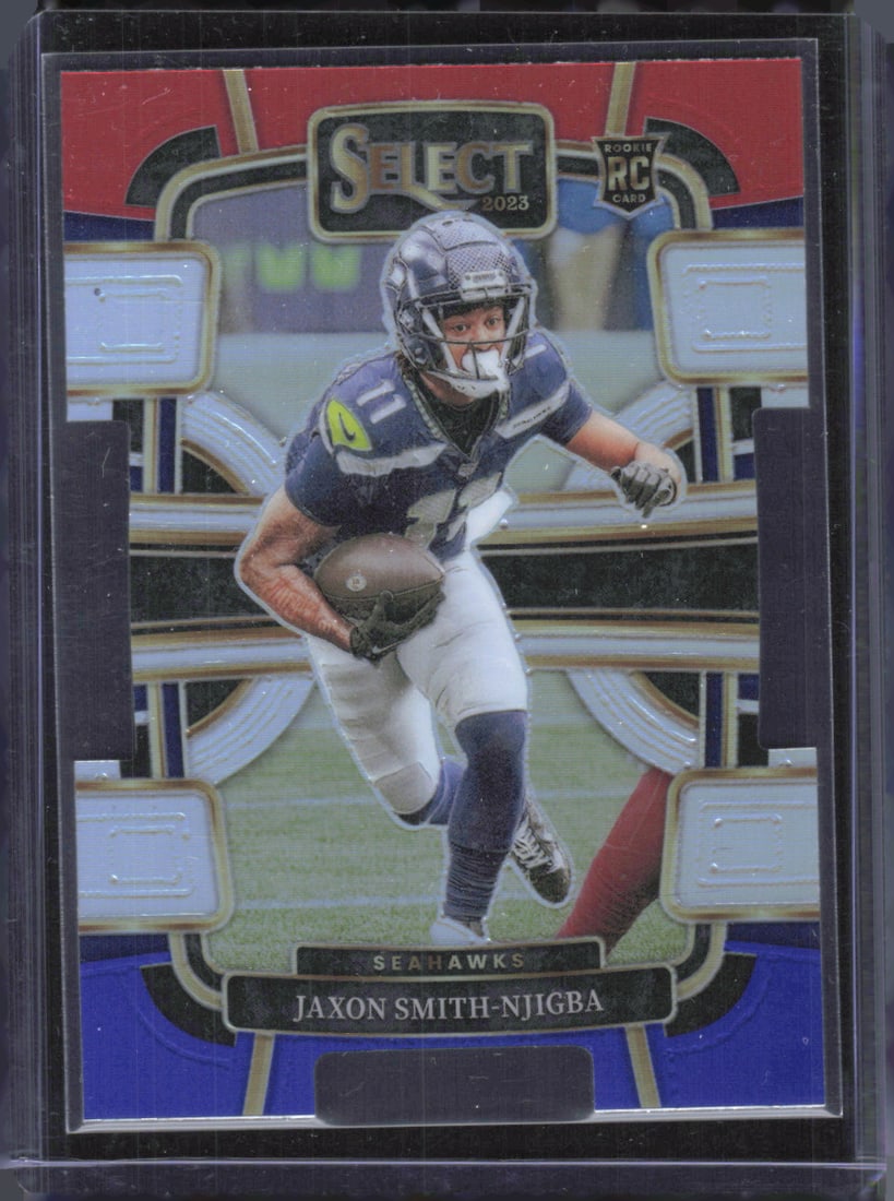 2023 Panini Select #87 Jaxon Smith-Njigba Red and Blue Prizms Die Cut RC (1 of 2)