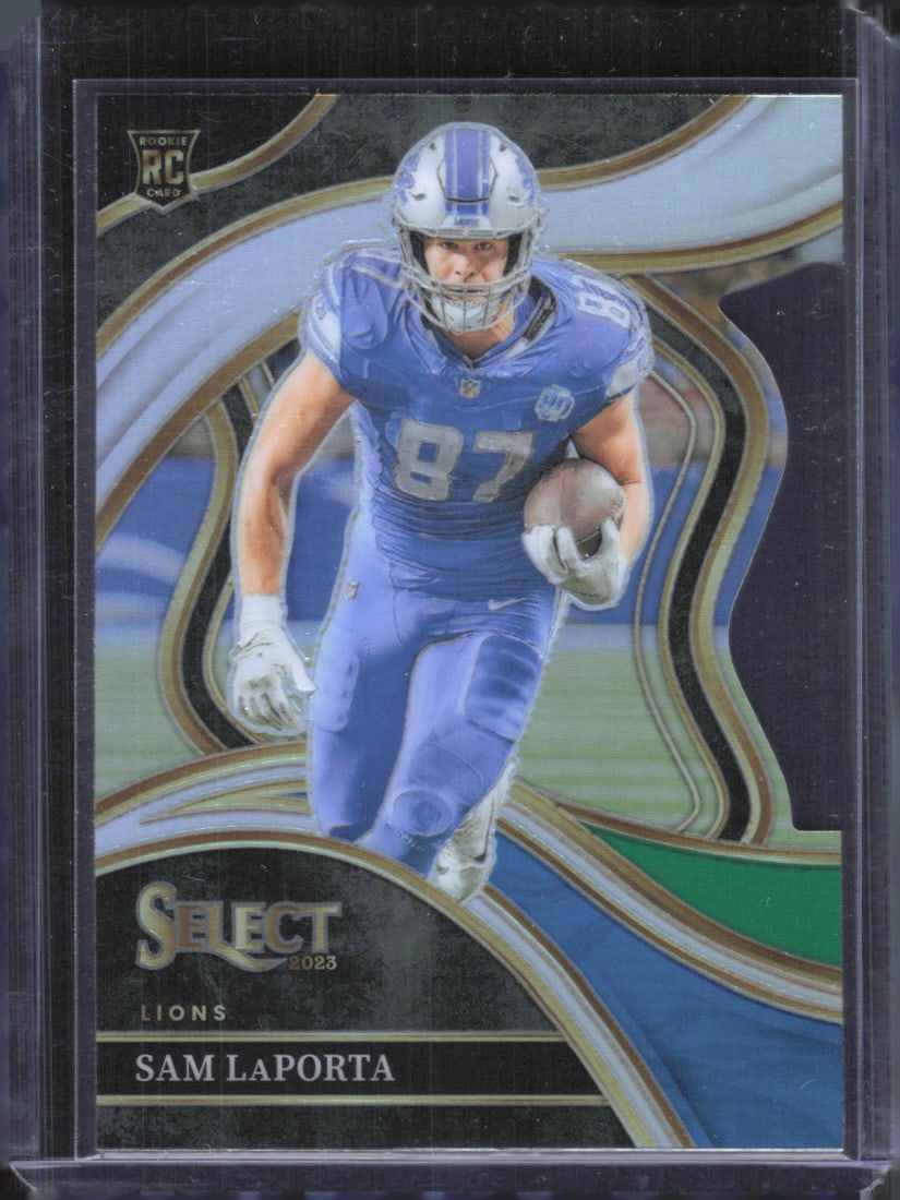 2023 Panini Select #221 Sam LaPorta Black and Green Prizm Die Cut RC (1 of 2)