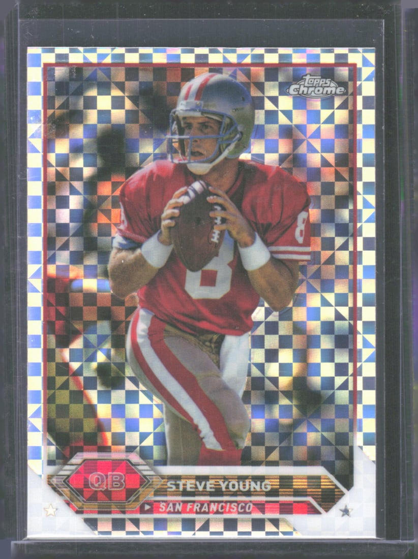 2023 Topps Composite #49 Steve Young Topps Chrome X-Fractor (1 of 2)