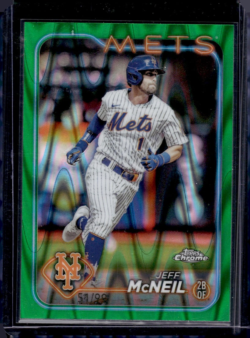 Jeff McNeil Green Raywave Refractor /99 2024 Topps Chrome #289: Jeff McNeil Green Raywave Refractor /99 2024 Topps Chrome #289