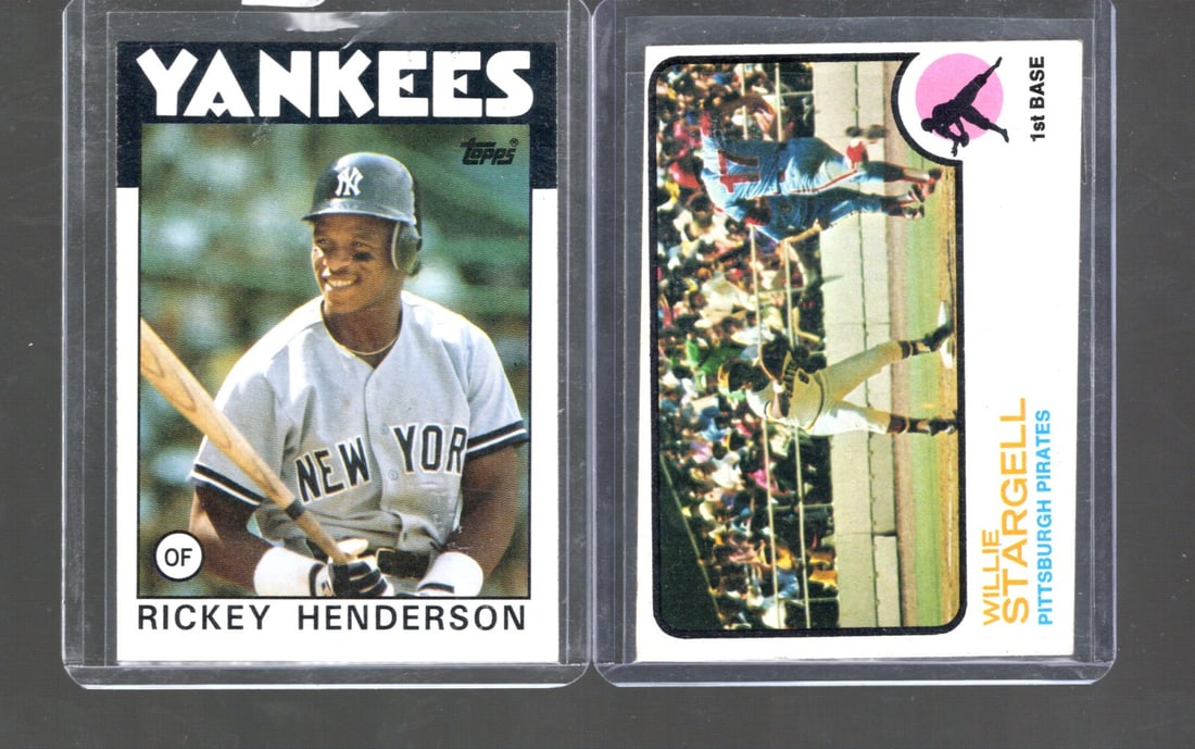Willie Stargell 1973 Topps #370 & Rickey Henderson 1986 Topps #500 (1 of 2)