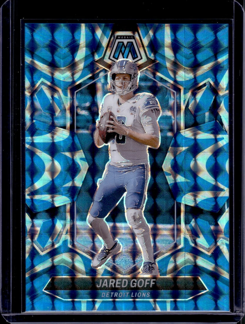 Jared Goff Reactive Blue Prizm 2024 Panini Mosaic #71 (1 of 2)