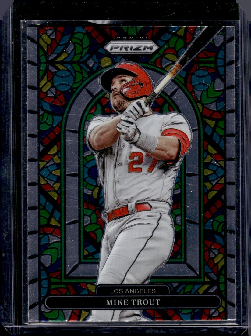 Mike Trout Stained Glass 2022 Panini Prizm #SG-5: Mike Trout Stained Glass 2022 Panini Prizm #SG-5