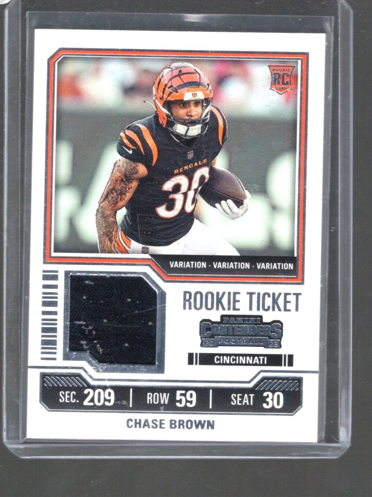 Chase Brown Rookie Ticket Variation Patch 2023 Panini Contenders #TS5V (1 of 2)