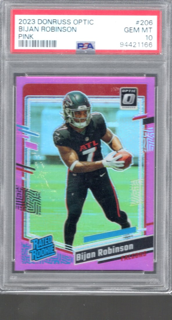 Bijan Robinson Pink Prizm RC 2023 Donruss Optic #206 PSA 10 (1 of 2)